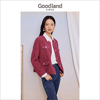 YINER 音儿 [时髦泰迪服]Goodland美地女装冬季羊剪绒毛呢香风短外套