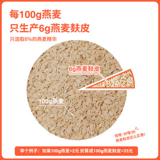 好哩！（Wholly Moly!）原味燕麦麸皮500g/袋 0添加蔗糖 高膳食纤维 冲泡即食 早餐代餐