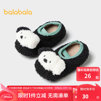 巴拉巴拉宝宝地板袜防滑点胶冬季加厚加绒婴幼儿保暖袜子学步不滑 黑色调00499- 1双 66cm