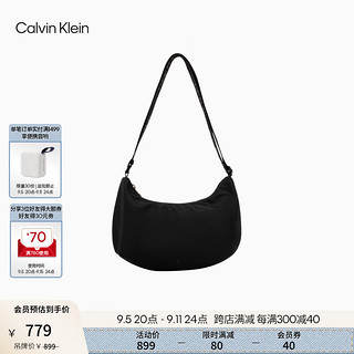 Calvin Klein24秋季通勤单肩包时尚包包提花肩带CK女包饺子包4K3048G UB1-太空黑 OS