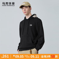 马克华菲【高阶重工刺绣】连帽卫衣男24秋冬新款潮流百搭微弹长袖上衣套头 001