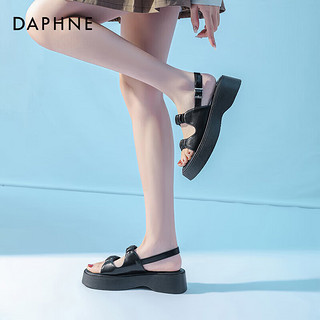 达芙妮（DAPHNE）达芙妮凉鞋女2024女鞋运动凉鞋夏季厚底LP2 黑色 40