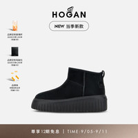 HOGAN【檀健次同款系列】女鞋2024H-STRIPES系列时尚休闲踝靴 黑色 34