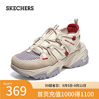 SKECHERS 斯凯奇 夏季DLITES SANDAL系列女士时尚休闲凉鞋119860 自然色/紫色/NTPR 35