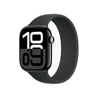 Apple 苹果 Watch Series 10 智能手表 GPS+蜂窝网络款 42mm 亮黑色 黑色橡胶表带 S/M