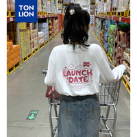 唐狮(TonLion)2024秋季新款女圆领背后字母图案长袖T恤WP