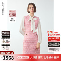 朗姿法式复古小香风通勤裙子女士2024年冬季新款高级感气质连衣裙