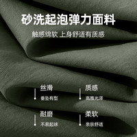 班尼路衬衫男长袖秋季灰绿色痞帅翻领内搭男款抗皱垂顺衬衣潮