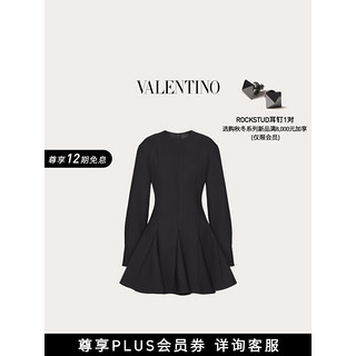 华伦天奴VALENTINO【秋冬】女士 LUXURY CREPE 短款连衣裙 黑色 36