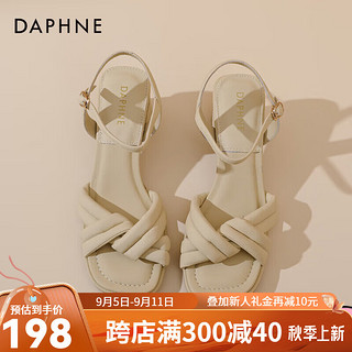 达芙妮（DAPHNE）达芙妮凉鞋女外穿2024夏季新款低粗跟法式气质配裙子一字带凉鞋JL