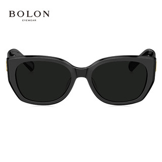 暴龙（BOLON）太阳镜 2024潮流猫眼眼镜宽腿墨镜男板材偏光女 BL3195 C10-经典黑-偏光款