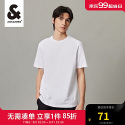 JACK&JONES 杰克琼斯 Jack Jones 杰克琼斯 男士纯棉圆领短袖T恤