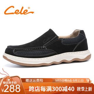 策乐 Cele秋季新款2024休闲皮鞋男商务通勤反绒皮鞋男士百搭软底套...