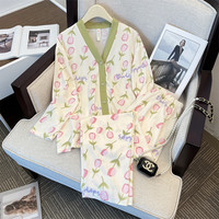 婧麒睡衣产前家居服春秋女士家居套装夏季空调服产后月子服 郁金香Jsy163798 L