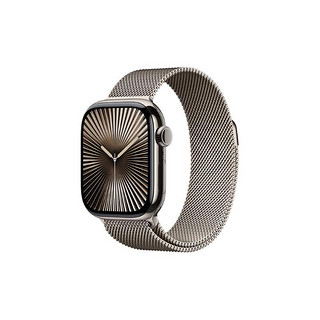 Apple 苹果 Watch Series 10 智能手表 GPS+蜂窝网络款 42mm 钛金属原色 金属原色米兰尼斯表带