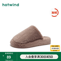 热风(Hotwind)24年冬季居家纯色厚底加绒柔暖舒适惬意男士家居鞋 02