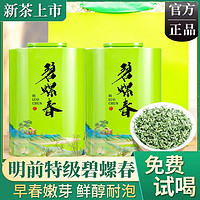 珍观 正宗明前碧螺春浓香龙井茶叶500g绿茶组合高山罐装礼盒2024新茶