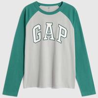 Gap女童秋季LOGO纯棉撞色插肩袖运动长袖T恤儿童装休闲上衣789227