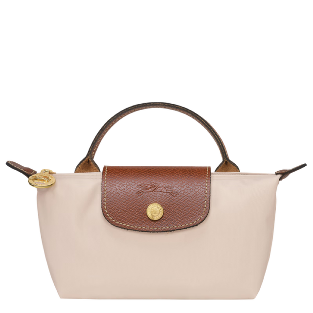 LONGCHAMP 女包短柄迷你帆布手提饺子包34175089米色纸白色送女友生日礼物