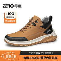 零度Zero户外工装男鞋2024秋冬厚底增高百搭舒适休闲高帮男马丁靴 橘色 40