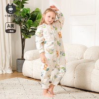 小猪大卫秋冬儿童夹棉睡袋卡通印花纯棉拉链分腿睡袋裤腿裆部按扣