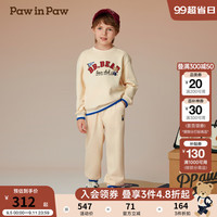 PawinPaw卡通小熊童装2024年秋冬男女童宽松休闲套装舒适运动 Ivory象牙色/39 140cm