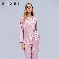 EMXEE 嫚熙 夏季月子服纯棉睡衣哺乳怀孕期家居服套装 粉色法斗 M 粉色法斗