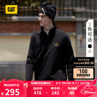 CAT卡特24秋新品男士抗静电摇粒绒山峰图案logo立领套头卫衣