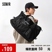 Semir 森马 健身包男户外风旅行包大容量单肩包斜挎105124153209 黑色 均码