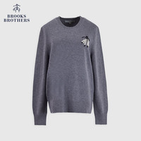 布克兄弟(BrooksBrothers)女士24早秋美利奴羊毛珍珠logo毛衣 0007-灰色 M
