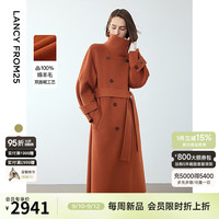 朗姿纯羊毛庄雅复古双面呢气质高级感呢大衣女2024冬新款毛呢外套