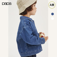 papa爬爬秋季儿童外套男女童大口袋牛仔外衣纯棉衬衫上衣新款休闲