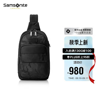 Samsonite 新秀丽 单肩斜挎包休闲包旅行包时尚潮男NV2*09005 黑色