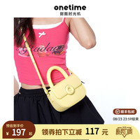 onetime甜甜圈女包质感小众设计小包包斜挎包马鞍包 嫩黄色