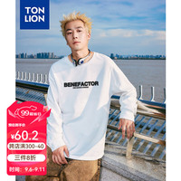 唐狮 TONLION2024早秋新款长袖T恤男前胸晕染字母印花圆领长袖T恤TB