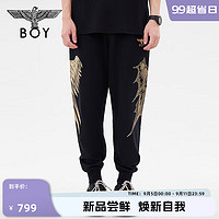 BOY LONDON24新品情侣长裤烫金翅膀印花潮牌痞帅炸街束脚裤N15070