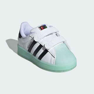 adidas SUPERSTAR LED LIGHTS贝壳头学步鞋男婴童阿迪达斯三叶草 白/蓝/黑色 25.5码