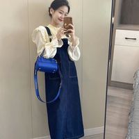 SEENCHO 系句 连衣裙2024春秋新款女装学生裙子温柔系套装女新款秋季复古荷叶边