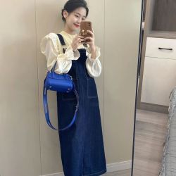 SEENCHO 系句 连衣裙2024春秋新款女装学生裙子温柔系套装女新款秋季复古荷叶边