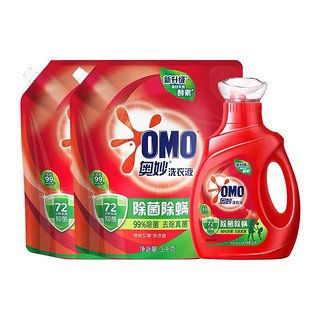 88VIP：OMO 奥妙 酵素洗衣液950g+壶嘴袋装洗衣液3KG*2补充装