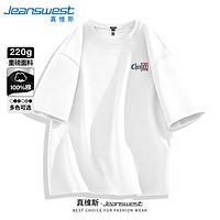 JEANSWEST 真维斯 国潮短袖T恤男夏季220g重磅纯棉宽松大码中国风半袖男生半袖