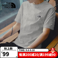 北面（The North Face）速干衣男装夏户外运动休闲透气吸湿排汗短袖T恤 A91/灰色 S
