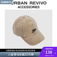 URBAN REVIVO2024秋季新款男士时尚锁链绣棒球帽UAMA40132  F