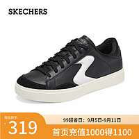 斯凯奇（Skechers）2024夏季男女同款板鞋轻质吸震254030 黑色/白色/BKW 40