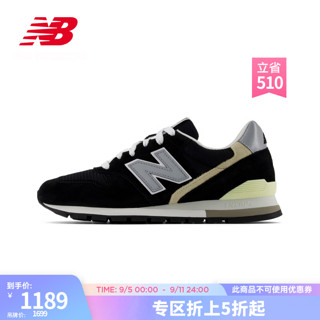 new balance 运动鞋24男鞋女鞋美产复古舒适运动休闲鞋996系列 黑色 U996BL 40 (脚长25cm)