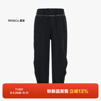 little MO&Co.little moco童装24秋装男女童工装牛仔裤休闲松紧腰束脚长裤 牛仔灰色 110/50