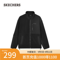 斯凯奇(Skechers)2024年冬季男女款针织加绒舒适保温L424M039 碳黑/0018 XXL