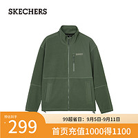 斯凯奇（Skechers）2024年冬季男女款针织加绒舒适保温L424M039 百里香绿/031F XXL