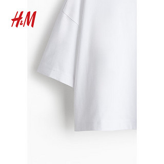 H&M2024秋季女装方形T恤1251462 白色 165/96