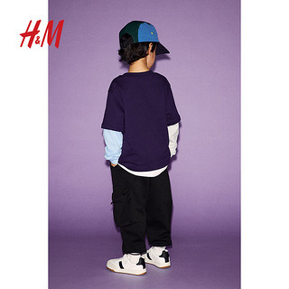 H&M2024秋季童装男童口袋慢跑裤1242952 黑色 140cm 140/60